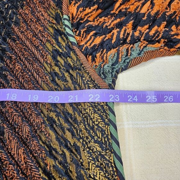 Sue Blue NY Boho Reversible Colorful Shirred Chenille Snap Front V-Neck Jacket - Picture 8 of 13